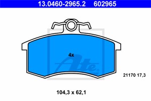 Bremseklosser sett, Framaksel, LADA, 2108-3501080, 2108-3501089, 21100-3501089, 2110-3501080, 2110-3501089