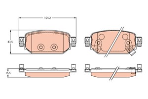 Bremseklosser sett, Bakaksel, MAZDA 3, 3 Sedan, BAY02643ZA