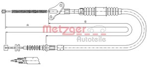 Kabel, parkeringsbremse, Høyre bak, OPEL FRONTERA A, FRONTERA A Sport, 522426, 91152688