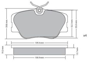 Bremseklosser sett, Framaksel, MERCEDES-BENZ, 000 420 99 20, 0004209920, 001 420 07 20, 0014200720, 002 420 99 20, 0024209920, A 000 420
