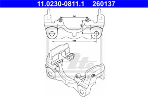 Holder, bremseklave, Bakaksel, VW MULTIVAN V, TOUAREG, TRANSPORTER Buss V, TRANSPORTER Flak/chassi V, TRANSPORTER Skåp V, 7L6 615 425 A,