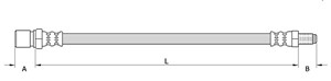 Bremseslange, Senter, MERCEDES-BENZ G-KLASS [W460, W461, W463], G-KLASS Cabrio [W460, W463], 460 428 51 35, 4604285135, A 460 428 51 35,