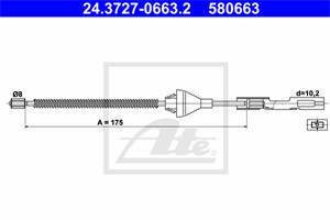 Kabel, parkeringsbremse, Bak, FORD FOCUS I, FOCUS Sedan I, FOCUS Skåp / kombi I, FOCUS Turnier I, FUSION, MAZDA 2, 1064280, 1220462, 122
