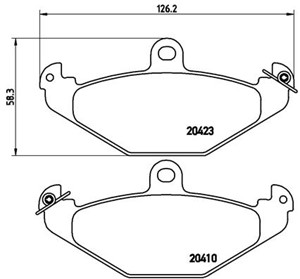 Bremseklosser sett, Bakaksel, CHRYSLER,LOTUS,RENAULT, 04762999, 4762999, 6025308186, 7701203124, 7701203633, 7701203635, 7701203726, 770