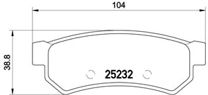 Bremseklosser sett, Bakaksel, CHEVROLET LACETTI, LACETTI Kombi, LACETTI Sedan, NUBIRA Kombi, NUBIRA Sedan, DAEWOO GENTRA Sedan, 5550085Z
