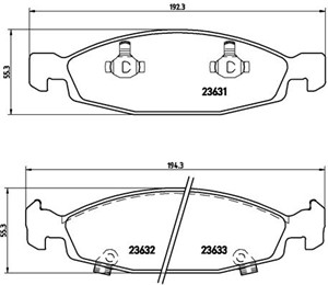 Bremseklosser sett, JEEP CHEROKEE, GRAND CHEROKEE II, 05011969AA, 05018592AA, 5011969AA, 5018592AA, 5018592AB