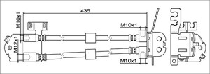 Bremseslange, Bakaksel, Senter, FORD TRANSIT V363 Skåp, 1827425, 1855105, 2110006, BK312282DA, BK312282DB, BK312282DC