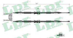 Kabel, parkeringsbremse, Bak, Senter, OPEL ZAFIRA A Minibus, minivan, 522558, 90581267