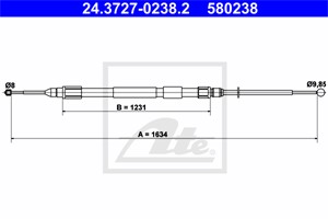 Kabel, parkeringsbremse, Høyre bak, BMW X3 [E83], 34 40 3 400 796