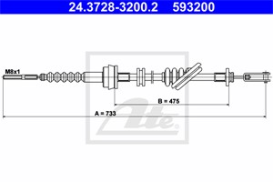 Kabel, clutchbetjening, KIA RIO Halvkombi, RIO Sedan, 0K30A-41-150C