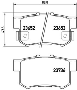 Bremseklosser sett, Bakaksel, ACURA RDX, RL, TL, HONDA ACCORD VII, CIVIC Sedan VIII, FR-V, S2000, 06430S6D000, 06430S9AA00, 06430SEDE60,