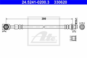 Bremseslange, Bakaksel, Ved bremsekaliper, CHEVROLET,OPEL,VAUXHALL, 55 62 079, 90498331