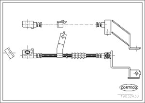 Bremseslange, Framaksel venstre, Venstre, CHRYSLER VOYAGER / GRAND VOYAGER III, 4797621