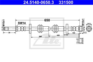 Bremseslange, Framaksel, AUDI A6 Allroad C7, A6 C7, A6 C7 Avant, A7 Sportback, 4G0 611 707 E, 4G0 611 707 G, 4G0 611 707 J