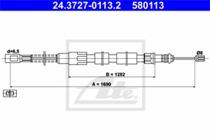 Kabel, parkeringsbremse, Bakre venstre, Høyre bak, VW LT 28-35 Buss I, LT 28-35 Buss II, LT 28-35 Flak/chassi I, LT 28-35 Skåp I, 281 60