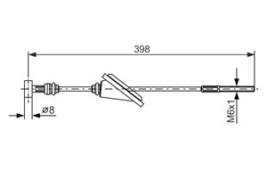 Kabel, parkeringsbremse, Foran, Senter, TOYOTA, 46410 02070, 46410 05040, 46410 12270