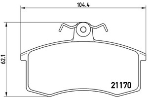 Bremseklosser sett, Framaksel, LADA, 21083501089, 21083501090, 21100350108000, 21100350108900, 21103501080, 410105PA0D, 410805PA0A, 4108