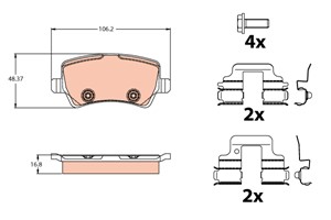 Bremseklosser sett, Bakaksel, VOLVO V60 I, 31317483