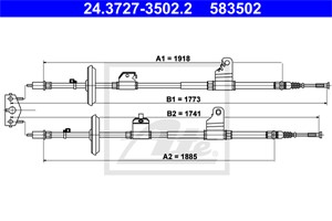 Kabel, parkeringsbremse, Bak, OPEL MOKKA / MOKKA X, VAUXHALL MOKKA / MOKKA X, 42472906