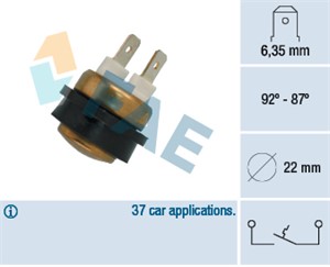 Temperaturbryter, radiator ventilator, VOLVO 740, 740 Kombi, 760, 760 Kombi, 940, 940 Kombi, 960, 960 Kombi, 0515.Q9, 0515.T7, 1 256 491