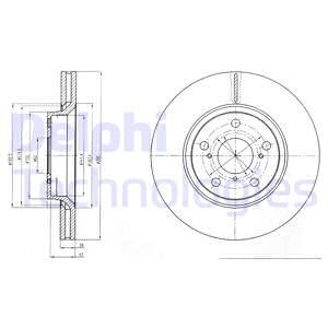 Bremseskive, Framaksel, TOYOTA AURIS Kombi, AVENSIS Kombi, AVENSIS Sedan, COROLLA Sedan, VERSO, 43512-02190, 43512-02210, 43512-0F030, 4