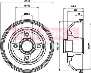 Bremsetrommel, Bakaksel, OPEL CORSA C, CORSA C Skåp/halvkombi, VAUXHALL CORSA Mk II, 24401369, 4 18 000, 418000, 9004416, 9166287, 91962