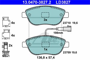 Bremseklosser sett, Framaksel, ABARTH,FIAT,LANCIA,OPEL,VAUXHALL, 16 05 157, 16 05 181, 4254 08, 51928528, 71770122, 77363958, 77364473,