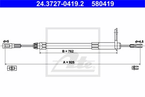 Kabel, parkeringsbremse, Høyre bak, MERCEDES-BENZ C-KLASS [W202], C-KLASS T-Model [S202], CLK [C208], CLK Cabriolet [A208], 202 420 02 8