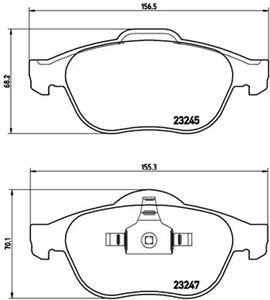 Bremseklosser sett, Framaksel, RENAULT LAGUNA II, LAGUNA Grandtour II, SCÉNIC Minibus, minivan I, 410607613R, 7701206599, 7701208182, 7