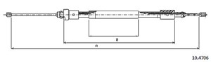 Kabel, parkeringsbremse, Bak, Høyre, CITROËN,PEUGEOT, 4745.J3, 96277119