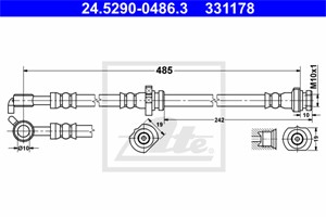Bremseslange, Venstre bakaksel, NISSAN X-TRAIL, 46210-8H515