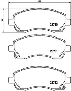 Bremseklosser sett, Framaksel, SUBARU, 26296AC000, 26296AC010, 26296AC011, 26296AC020, 26296AC021, 26296AC080, 26296AC090, 26296AE000, 2