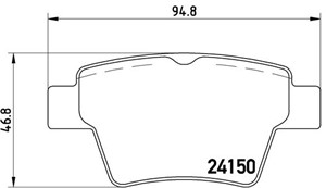 Bremseklosser sett, Bakaksel, CITROËN C4 I, C4 Coupé, C4 Skåp/halvkombi I, PEUGEOT 307, 307 Break, 307 CC, 307 SW, 307 SW Skåp / kombi,