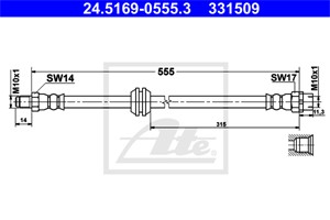 Bremseslange, Framaksel, BMW 7 [E65, E66, E67], 34 32 6 753 610