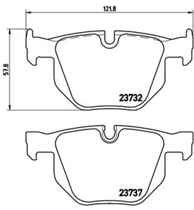 Bremseklosser sett, Bakaksel, BMW 5 [E60], 5 Touring [E61], 6 [E63], 6 Cabriolet [E64], 34212339276, 34212339277, 34212339278, 342123392