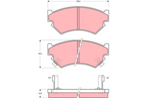 Bremseklosser sett, Framaksel, SUBARU JUSTY I, 725193040, 725193041
