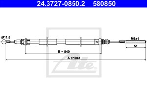 Kabel, parkeringsbremse, Bakre venstre, Høyre bak, CITROËN C8, PEUGEOT 807, 4745 Y8, 4746 19