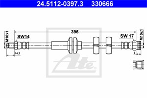 Bremseslange, Framaksel, ALFA ROMEO 147, 156, 156 Sportwagon, GT, 46474539