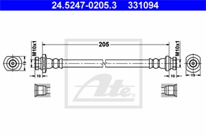 Bremseslange, Bakaksel, CHEVROLET AVEO / KALOS Halvkombi, AVEO / KALOS Sedan, DAEWOO KALOS, KALOS Sedan, 96407749