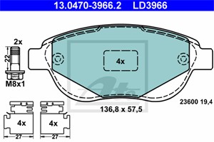 Bremseklosser sett, Framaksel, CITROËN,PEUGEOT, 16 111 407 80, 4252 22, 4252 35, 4252 50, 4253 31, 4253 39, 4253 70, 4253 85, 4254 18, 4