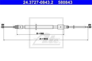 Kabel, parkeringsbremse, Bak, CITROËN C2, C2 ENTERPRISE, PEUGEOT 1007, 4745 W3, 4746 15