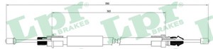 Kabel, parkeringsbremse, Høyre, PEUGEOT 405 I, 405 II, 405 Break I, 405 Break II, 474576