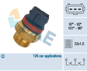 Temperaturbryter, radiator ventilator, CITROËN,FIAT,LANCIA,PEUGEOT, 02T 311 206 C, 02T 311 206 E, 02T 311 206 F, 02T 311 206 H, 02T 311
