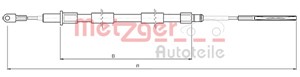 Kabel, parkeringsbremse, Bak, Bakre venstre, Høyre bak, Høyre, Venstre, BMW Z3 Roadster [E36], 34 40 1 166 054, 34 40 1 166 055, 34 41 1