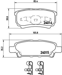 Bremseklosser sett, Bakaksel, CHRYSLER,DODGE,JEEP,MITSUBISHI, 05191271AA, 05191271AB, 05191271AC, 2AMV4271AA, 4605A336, 4605A337, 4605A4