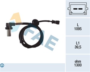 Sensor, hjulturtall, framaksel, Høyre eller venstre, AUDI A4 B5, A4 B5 Avant, VW PASSAT B5, PASSAT B5 Variant, PASSAT B5.5 Variant, 8D0