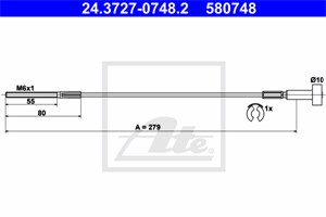 Kabel, parkeringsbremse, Foran, CHEVROLET,OPEL,VAUXHALL, 5 22 550, 5 22 551, 9127540, 9127937