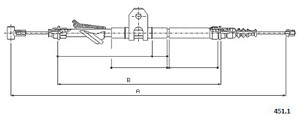 Kabel, parkeringsbremse, Bak, Høyre bak, Høyre, LANCIA KAPPA, KAPPA Coupé, KAPPA SW, 0000060629717, 0000082488245, 60629717, 82488245