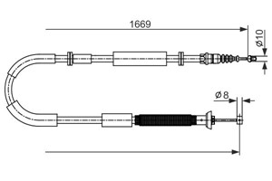 Kabel, parkeringsbremse, Høyre, FIAT BRAVO II, BRAVO Van, STILO, STILO Multi Wagon, STILO VAN, 51718093