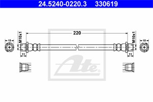 Bremseslange, Bakaksel, CHEVROLET,OPEL,VAUXHALL, 55 62 078, 90498330